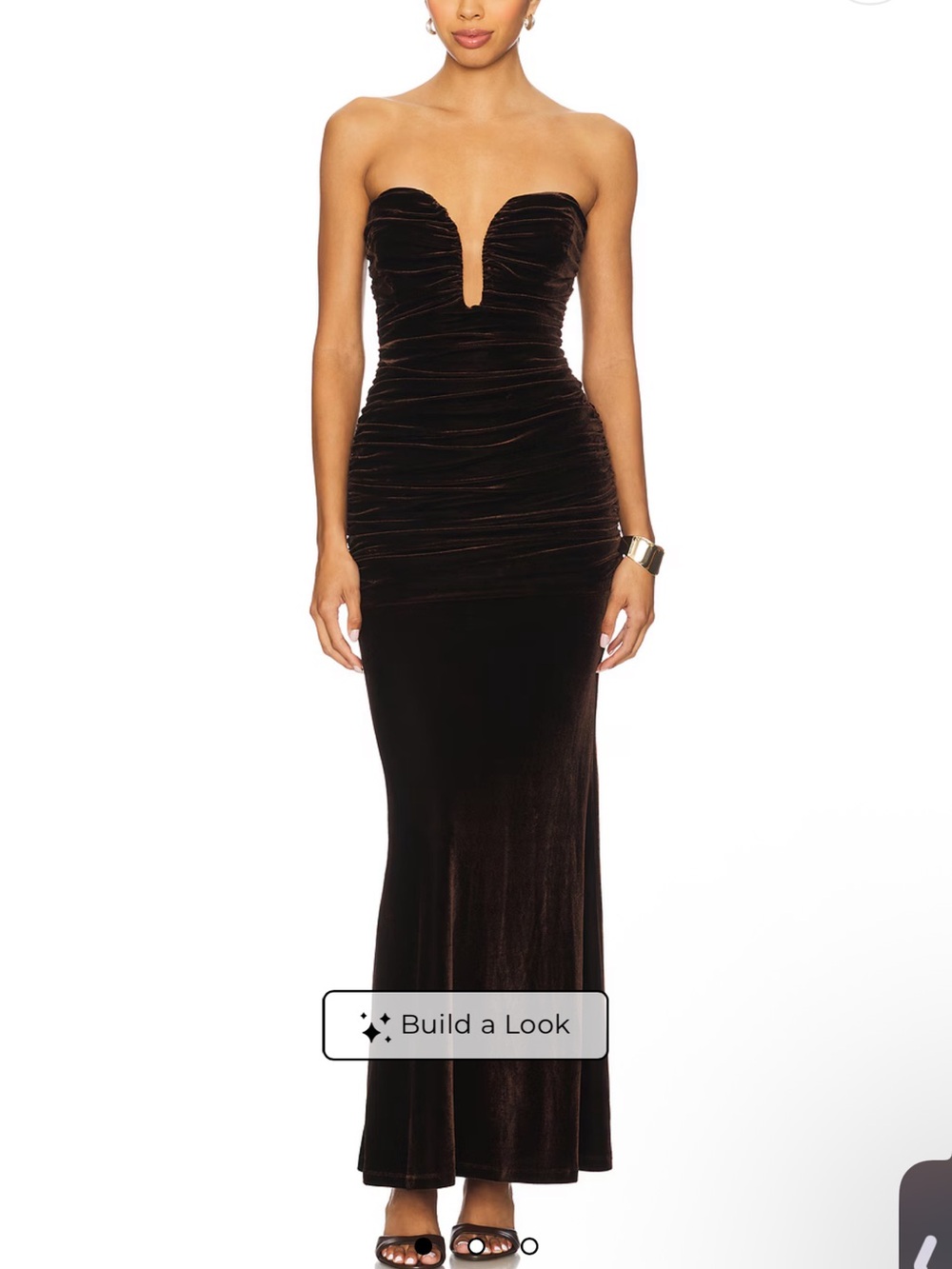 Bardot Black Strapless Velvet Mermaid Gown